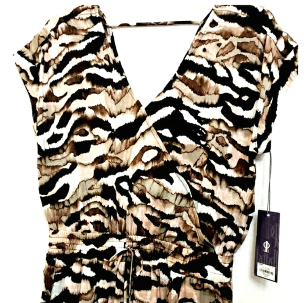 NWOTJennifer Lopez Camo/Zebra Autumn Rose Jumpsuit - Picture 3 of 13